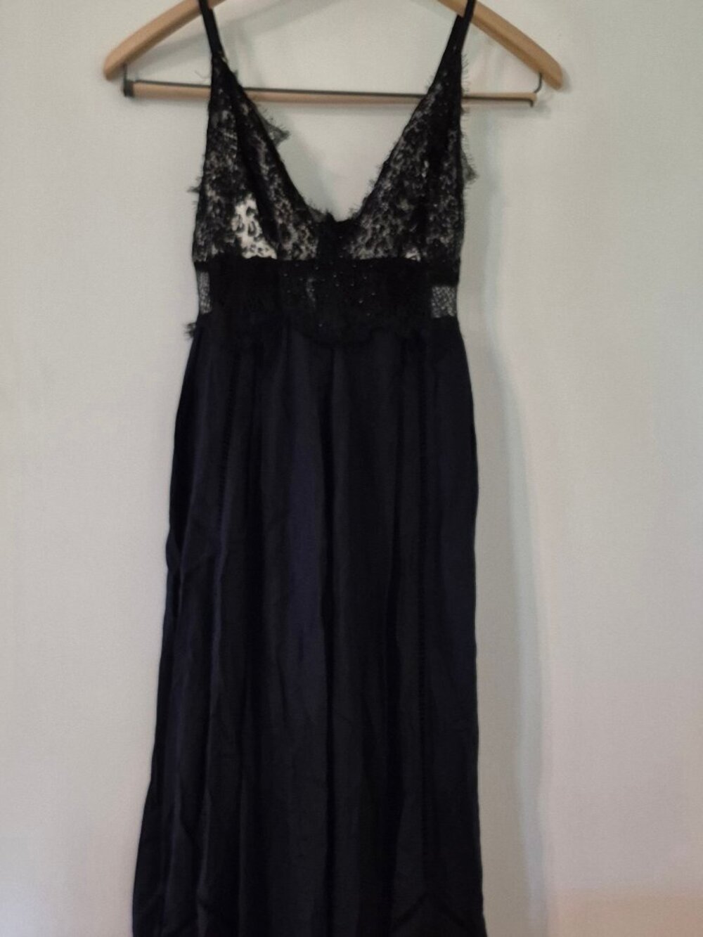 Free People Wild Eyes Black Lace Wide Leg Jumpsuit Embroidered Animal Print Boho